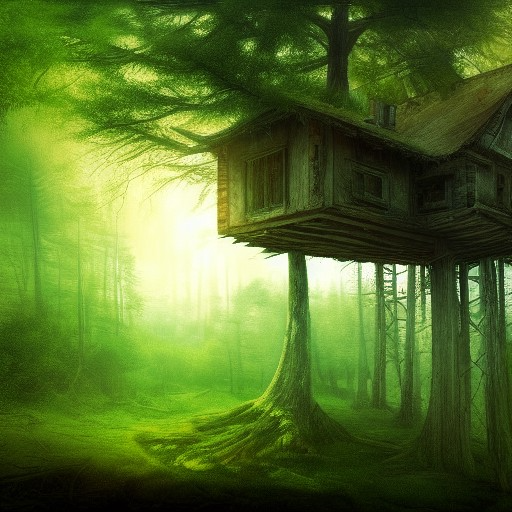 Treehouse in the Acid Forest - created by Henri Huotari with paint