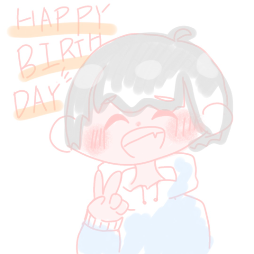 ちりちゃんのお兄様のお誕生日🖼✍🏻 - created by うさまる🐰🐶🌼🐱 with paint