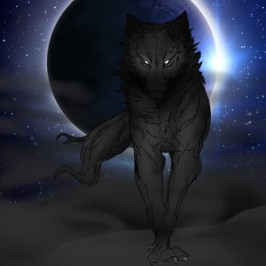 Lunar eclipse spirit wolf  sumo work created by 